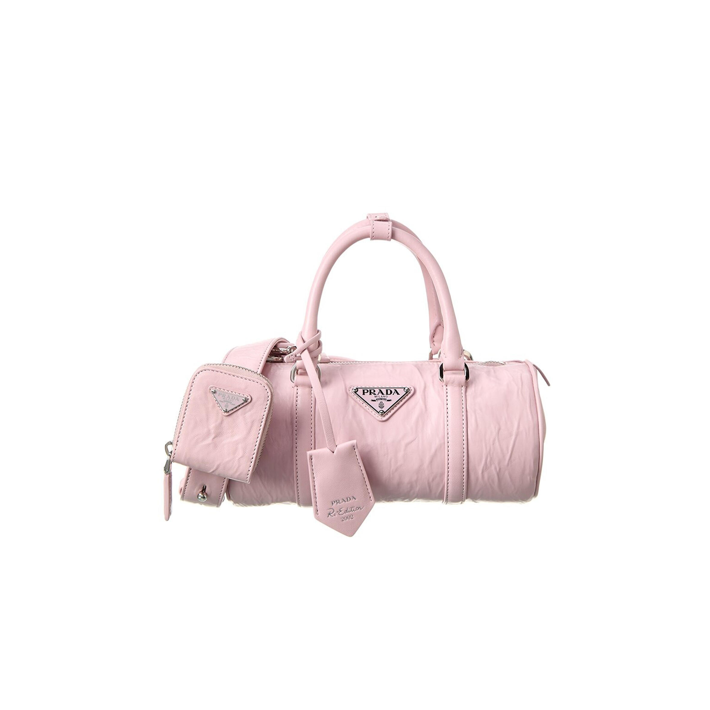 PRADA RE-EDITION 2002 LEATHER BAG IN ALABASTER 1BA389 (22*10*9cm)